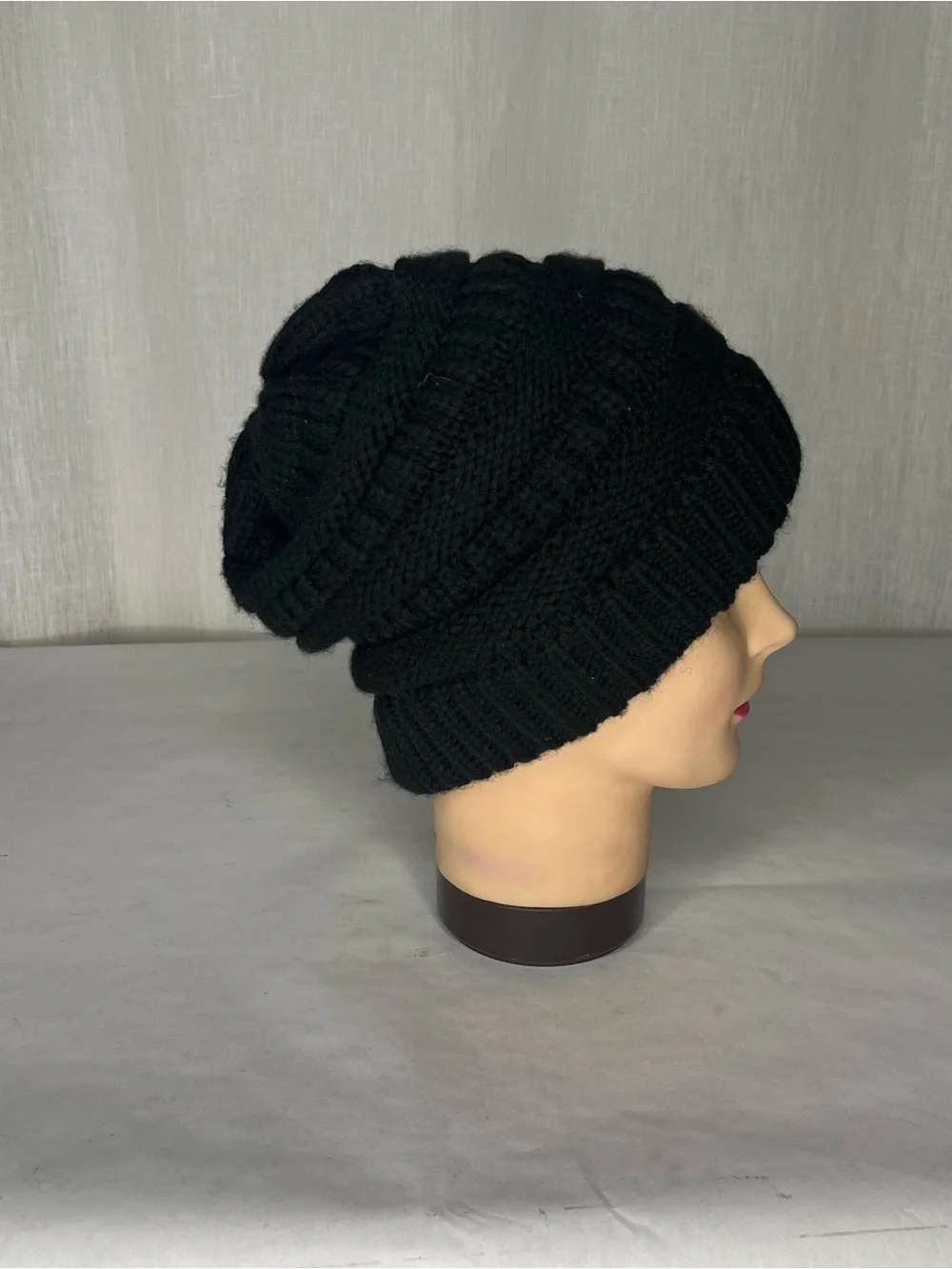 Navy beanie with a bit of rainbow!